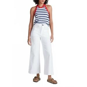 NEW ASKK NY cropped sailor twill pants in white/ivory